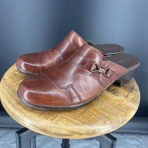 Clarks Brown leather mules - 10